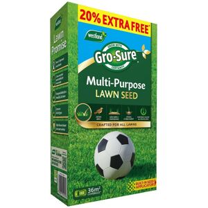Westland - Gro-Sure Multi Purpose Lawn Grass Seed 36m2 - 30m2 + 20% Extra Westland - Gro-Sure Multi Purpose Lawn Grass Seed 36m2 - 30m2 + 20% Extra
