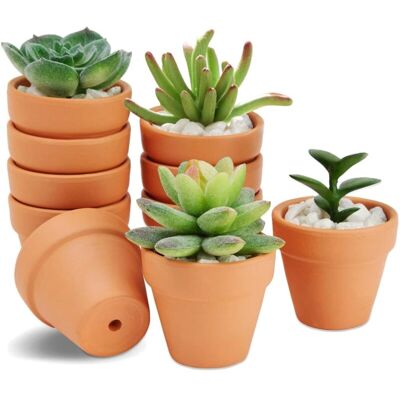 BEIJIYI 10 Pcs Terracotta Pots, Terracotta Flower Pots, Mini Ceramic Pots with Drainage Hole, Indoor Plant Pots for Cactus and Succulents Indoor and Outdoor BEIJIYI 10 Pcs Terracotta Pots, Terracotta Flower Pots, Mini Ceramic Pots with Drainage Hole, Indoor Plant Pots for Cactus and Succulents Indoor and Outdoor