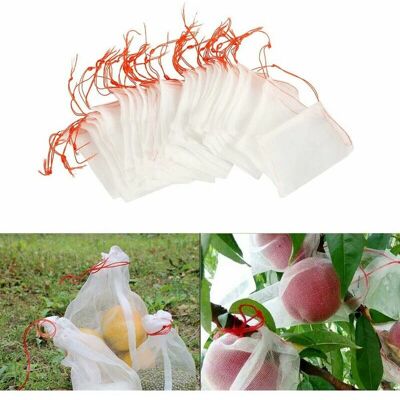 HOOPZI 100 Pack Insect Repellent Mesh Bags, Nylon Protective Garden Net, Reusable Fruit and Plant Protection Bag, Bird Grape Bag with Drawstring (15 x 10cm HOOPZI 100 Pack Insect Repellent Mesh Bags, Nylon Protective Garden Net, Reusable Fruit and Plant Protection Bag, Bird Grape Bag with Drawstring (15 x 10cm