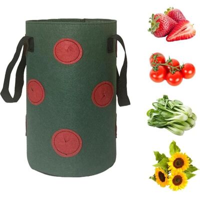 TORMATOR 12-Hole Strawberry Growing Bag, Strawberry Growing Bag, Garden Hanging Strawberry Flower Pot, Multifunctional Vegetable And Flower Strawberry Plant TORMATOR 12-Hole Strawberry Growing Bag, Strawberry Growing Bag, Garden Hanging Strawberry Flower Pot, Multifunctional Vegetable And Flower Strawberry Plant