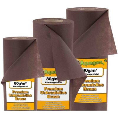AQUAGART 140m² Garden Fabric - Weed Control - 80g - 1.4m Brown AQUAGART 140m² Garden Fabric - Weed Control - 80g - 1.4m Brown