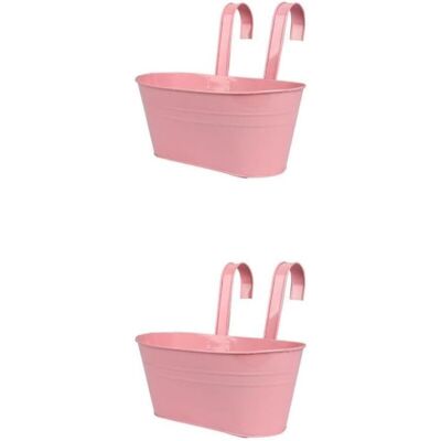WOIYIC 2 Set Multi-Purpose Hanging Flower Pot with Different Rainbow Colors, Detachable Iron Balcony Planters, Pink Hanging Railing, Pink 2Set WOIYIC 2 Set Multi-Purpose Hanging Flower Pot with Different Rainbow Colors, Detachable Iron Balcony Planters, Pink Hanging Railing, Pink 2Set