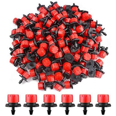 Memkey - 200pcs Adjustable Irrigation Drippers, 1/4 Inch Drip Irrigation System, Micro Flow Dripper Head, Irrigation Mist Nozzles for Vegetable Memkey - 200pcs Adjustable Irrigation Drippers, 1/4 Inch Drip Irrigation System, Micro Flow Dripper Head, Irrigation Mist Nozzles for Vegetable