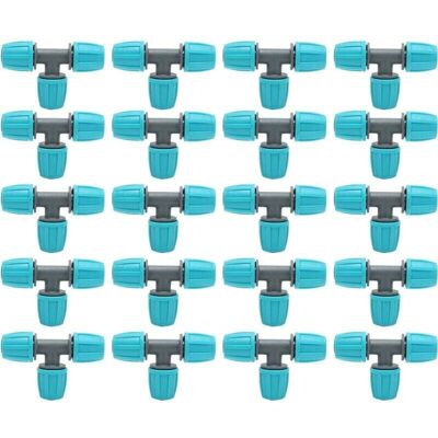 Ymyny - 20pcs 16mm pe Irrigation Pipe Connector for Greenhouses Gardens Agriculture 9.3x6CM mumu Ymyny - 20pcs 16mm pe Irrigation Pipe Connector for Greenhouses Gardens Agriculture 9.3x6CM mumu
