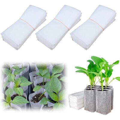 Linghhang - 300 Pcs Non-Woven Plant Bags - 12cm x 15cm, Biodegradable Seedling Bags, Fabric Seedling Pots, Greenhouse Seedling Bags for Home Gardens, Linghhang - 300 Pcs Non-Woven Plant Bags - 12cm x 15cm, Biodegradable Seedling Bags, Fabric Seedling Pots, Greenhouse Seedling Bags for Home Gardens,
