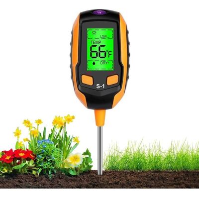 CYSLMUK 4 in 1 Soil Moisture Meter - Digital LCD Display - Plant Temperature/Soil Moisture/pH/Sunlight Intensity Tester. CYSLMUK 4 in 1 Soil Moisture Meter - Digital LCD Display - Plant Temperature/Soil Moisture/pH/Sunlight Intensity Tester.