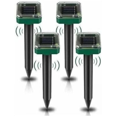 Odipie - 4-pack solar ultrasonic mole repellent, solar mouse repellent for outdoor use, for gardens, moles, voles, pocket gophers, snakes or other Odipie - 4-pack solar ultrasonic mole repellent, solar mouse repellent for outdoor use, for gardens, moles, voles, pocket gophers, snakes or other