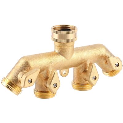 4-way brass hose splitter, hose adapter, ball valve, water tap valve connector 4-way brass hose splitter, hose adapter, ball valve, water tap valve connector