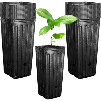 BASETBL 50 deep nursery pots for trees and plants, durable plastic flower boxes, for garden and balcony use BASETBL 50 deep nursery pots for trees and plants, durable plastic flower boxes, for garden and balcony use