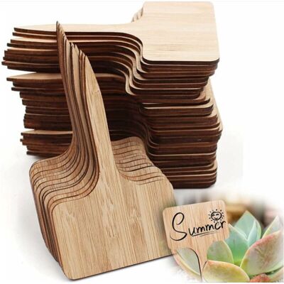 BEXTCOK 50-Pack Bamboo Plant Labels – T-Shaped Garden Markers for Seedlings and Vegetable Patch, Wooden Tags for Indoor and Outdoor Plants BEXTCOK 50-Pack Bamboo Plant Labels – T-Shaped Garden Markers for Seedlings and Vegetable Patch, Wooden Tags for Indoor and Outdoor Plants
