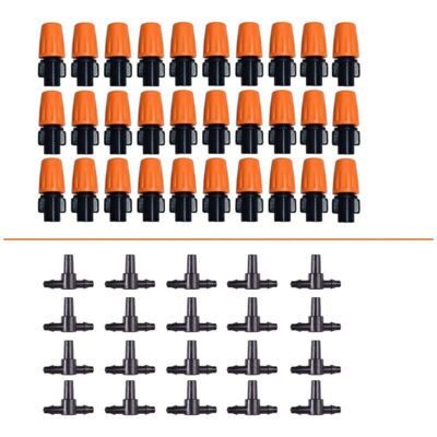TORMATOR 50pcs Adjustable Irrigation Drippers, 1/4'' Micro Flow Drip Irrigation System Drip Head Mist Nozzles for Vegetable Gardens or Flower Beds TORMATOR 50pcs Adjustable Irrigation Drippers, 1/4'' Micro Flow Drip Irrigation System Drip Head Mist Nozzles for Vegetable Gardens or Flower Beds