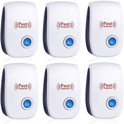MCBOSON 6-Pack Ultrasonic Pest Repeller, Anti-Cockroach, Ant, Mouse, Bed Bug, Rat, Rodent, Mosquito, Spider Repellent for Home, Office, Warehouse & Hotel MCBOSON 6-Pack Ultrasonic Pest Repeller, Anti-Cockroach, Ant, Mouse, Bed Bug, Rat, Rodent, Mosquito, Spider Repellent for Home, Office, Warehouse & Hotel