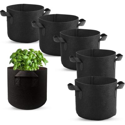 CYSLMUK 6 Pcs Planting Bags, Non-Woven Fabric Pot with Handles for Planting Potatoes Tomatoes Strawberries Vegetable Flowers and Other Plants (7 Gallons) CYSLMUK 6 Pcs Planting Bags, Non-Woven Fabric Pot with Handles for Planting Potatoes Tomatoes Strawberries Vegetable Flowers and Other Plants (7 Gallons)