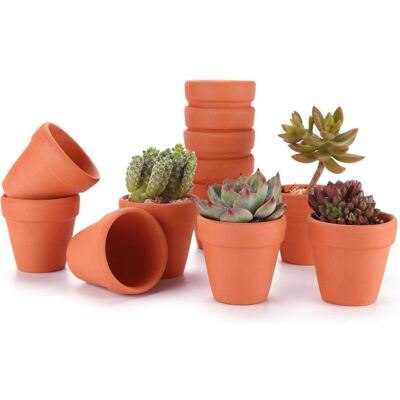IKODM 6.5CM 12pcs Succulent Pots Terracotta Clay Pots for Cactus Flowers Plants, Terracotta Clay Pots for Cactus Succulent Plants Flower Horticultural IKODM 6.5CM 12pcs Succulent Pots Terracotta Clay Pots for Cactus Flowers Plants, Terracotta Clay Pots for Cactus Succulent Plants Flower Horticultural