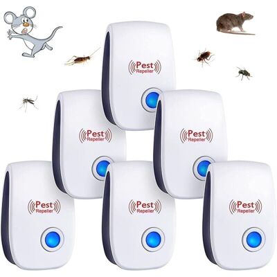 Ymyny - 6pcs Ultrasonic Indoor Pest Repellent Anti Mosquito/Mice/Cockroach/Rodent/Ant/Spider/Insect Device loy Ymyny - 6pcs Ultrasonic Indoor Pest Repellent Anti Mosquito/Mice/Cockroach/Rodent/Ant/Spider/Insect Device loy