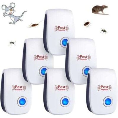 MCBOSON 6pcs Ultrasonic Pest Repeller, Indoor, Anti Mosquito/Mouse/Cockroach/Rodent/Ant/Spider/Insect Device MCBOSON 6pcs Ultrasonic Pest Repeller, Indoor, Anti Mosquito/Mouse/Cockroach/Rodent/Ant/Spider/Insect Device