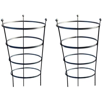 Garden Pride - 92cm Tall Peony Cage Plant Support - Raw Steel - Pair Garden Pride - 92cm Tall Peony Cage Plant Support - Raw Steel - Pair