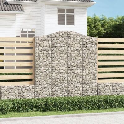 Vidaxl Galvanized Iron Arc Gabion Baskets - 7 pcs 200x50x220/240 cm Vidaxl Galvanized Iron Arc Gabion Baskets - 7 pcs 200x50x220/240 cm