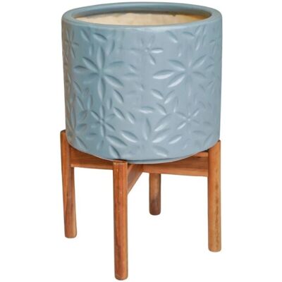 Aspen Flower Dusty Planter - L22 x W22 x H34 cm - Blue Aspen Flower Dusty Planter - L22 x W22 x H34 cm - Blue