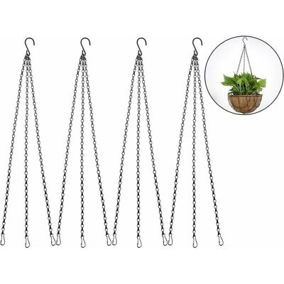 Trimec - Chaînes de pots de fleurs 12 pièces / 4 chaînes en métal pour accrocher - chaîne de support de panier suspendu pour pot de fleur avec Trimec - Chaînes de pots de fleurs 12 pièces / 4 chaînes en métal pour accrocher - chaîne de support de panier suspendu pour pot de fleur avec