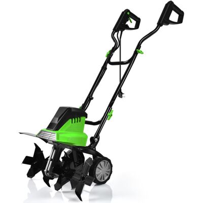 COSTWAY Electric Tiller and Cultivator Mini Cultivator with Foldable Handle-Green COSTWAY Electric Tiller and Cultivator Mini Cultivator with Foldable Handle-Green