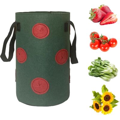 Csparkv - 12-Hole Strawberry Growing Bag, Strawberry Growing Bag, Garden Hanging Strawberry Flower Pot, Multifunctional Vegetable And Flower Csparkv - 12-Hole Strawberry Growing Bag, Strawberry Growing Bag, Garden Hanging Strawberry Flower Pot, Multifunctional Vegetable And Flower