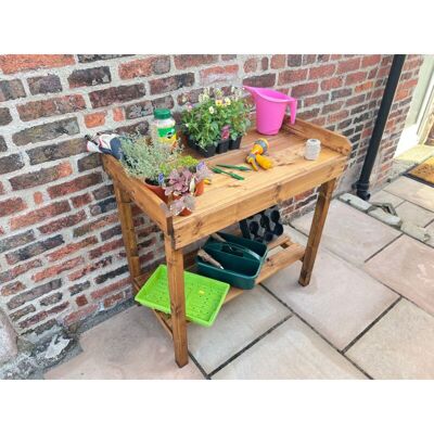 Charles Taylor - Davenport Utility Garden Potting Table - Wood - L48 x W92 x H90 cm - Assembly Required Charles Taylor - Davenport Utility Garden Potting Table - Wood - L48 x W92 x H90 cm - Assembly Required