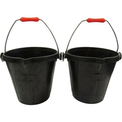 Securefix Direct - Flexible Heavy Duty Rubber Bucket 14L X2 (Large Horse Feed Builders Tub) Securefix Direct - Flexible Heavy Duty Rubber Bucket 14L X2 (Large Horse Feed Builders Tub)