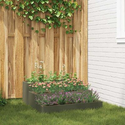 vidaXL Garden Planter 3-Tier Olive Steel - Garden Planter vidaXL Garden Planter 3-Tier Olive Steel - Garden Planter