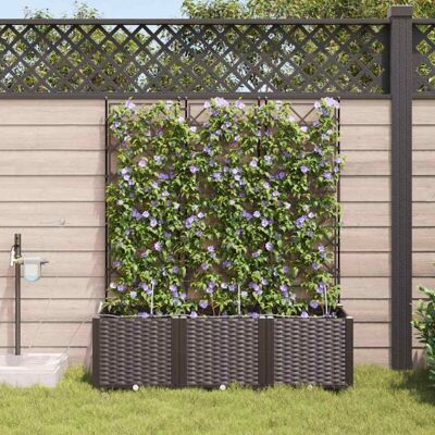 VidaXL Garden Planters with Irrigation System 3 pcs Brown - Garden Planter VidaXL Garden Planters with Irrigation System 3 pcs Brown - Garden Planter