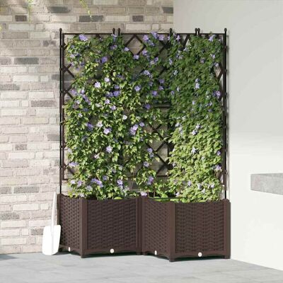 Vidaxl - Macetero de Jardín con Treillis - Brown - 80x80x143 cm - Garden planter Vidaxl - Macetero de Jardín con Treillis - Brown - 80x80x143 cm - Garden planter