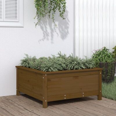 vidaXL Garden Raised Bed Wooden Planter - Honey Brown - 82.5x82.5x39 cm vidaXL Garden Raised Bed Wooden Planter - Honey Brown - 82.5x82.5x39 cm