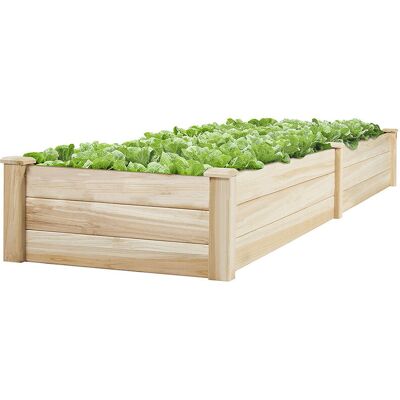 Livingandhome - Garden Rectangular Wood Bed Flower Vegetable Plant Seeds Bed Livingandhome - Garden Rectangular Wood Bed Flower Vegetable Plant Seeds Bed
