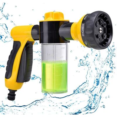 Ersandy - Garden Watering Gun, Irrigation Gun, Watering Can with 8 Watering Modes, Built-in Soap Dispenser for Car Washing, Garden Watering, Pet Ersandy - Garden Watering Gun, Irrigation Gun, Watering Can with 8 Watering Modes, Built-in Soap Dispenser for Car Washing, Garden Watering, Pet