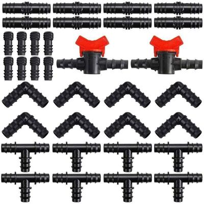 SNQ Irrigation fitting kit for tubing - 34 pieces - Plastic connectors - 16 mm (1.6 cm) garden hose connector - Mixed connectors for garden irrigation SNQ Irrigation fitting kit for tubing - 34 pieces - Plastic connectors - 16 mm (1.6 cm) garden hose connector - Mixed connectors for garden irrigation