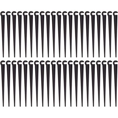 BEIJIYI Irrigation Pipe Support Stakes, Plastic Drip Irrigation Pipe Holder, Gardening Tool, 100 Pack BEIJIYI Irrigation Pipe Support Stakes, Plastic Drip Irrigation Pipe Holder, Gardening Tool, 100 Pack