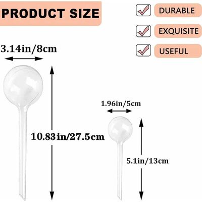 Gotrays - Pack of 12 Glass Watering Globes with Spikes, Automatic Indoor Watering, Transparent pvc Drip Irrigation (Small, Transparent) Gotrays - Pack of 12 Glass Watering Globes with Spikes, Automatic Indoor Watering, Transparent pvc Drip Irrigation (Small, Transparent)