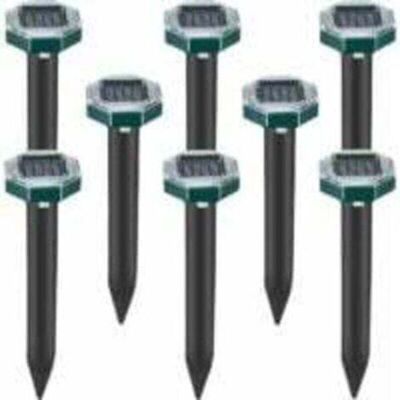MCBOSON Pack of 8 Solar Powered Ultrasonic Mole, Snake, and Vole Repellent Stakes for Lawn, Garden, and Yard, TRIMEC Sardine Repellent MCBOSON Pack of 8 Solar Powered Ultrasonic Mole, Snake, and Vole Repellent Stakes for Lawn, Garden, and Yard, TRIMEC Sardine Repellent