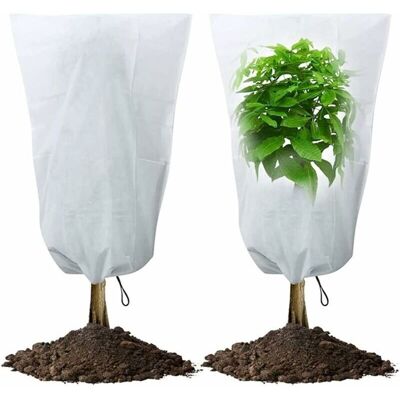 ANPVIZ Plant Mulch Winter Cover, 2 Pack Plant Winter Cover, Reusable Nonwoven Winter Frost Protection Bag with Drawstring for Outdoor Use ANPVIZ Plant Mulch Winter Cover, 2 Pack Plant Winter Cover, Reusable Nonwoven Winter Frost Protection Bag with Drawstring for Outdoor Use
