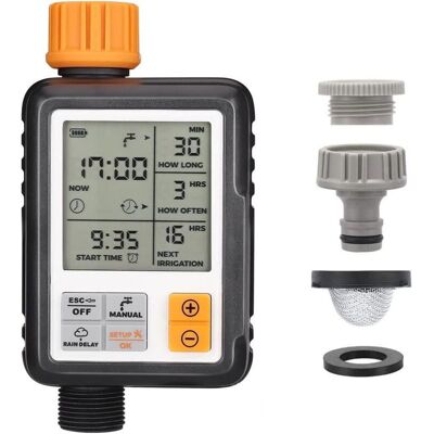 MUMU Automatic Watering Timer, Drip Irrigation Timer, Waterproof and Outdoor Used, Multiple Modes, 3" LCD Display, Watering for Garden, Farm, Lawn, Flowers MUMU Automatic Watering Timer, Drip Irrigation Timer, Waterproof and Outdoor Used, Multiple Modes, 3" LCD Display, Watering for Garden, Farm, Lawn, Flowers