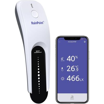 COOCHEER RAINPOINT Soil Moisture Sensor, Soil Moisture Checker, App Control for Automatic Drip Irrigation System (Soil Tester Only) COOCHEER RAINPOINT Soil Moisture Sensor, Soil Moisture Checker, App Control for Automatic Drip Irrigation System (Soil Tester Only)