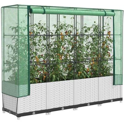 vidaXL Raised Bed with Greenhouse Cover - 160x40x138 cm vidaXL Raised Bed with Greenhouse Cover - 160x40x138 cm