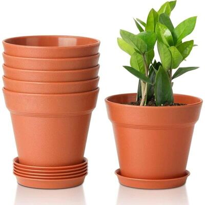 SNQ Red ceramic plastic flower pots with irrigation and ventilation system, for indoor and outdoor use, balcony and garden. SNQ Red ceramic plastic flower pots with irrigation and ventilation system, for indoor and outdoor use, balcony and garden.