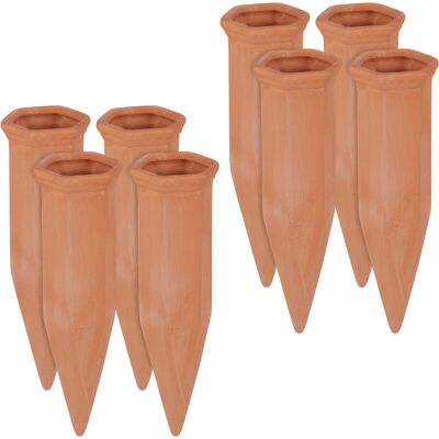 Relaxdays Clay Watering Cones, Set of 8, Plant Irrigation Kit, 1.5 L Bottles, 17 x 5.5 x 5 cm, Terracotta Relaxdays Clay Watering Cones, Set of 8, Plant Irrigation Kit, 1.5 L Bottles, 17 x 5.5 x 5 cm, Terracotta