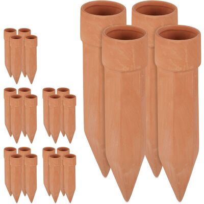 Relaxdays Clay Watering Cones, Set of 24, Plant Irrigation Kit, 1.5L Bottles, HxD 19 x 4.5 cm, Terracotta Relaxdays Clay Watering Cones, Set of 24, Plant Irrigation Kit, 1.5L Bottles, HxD 19 x 4.5 cm, Terracotta