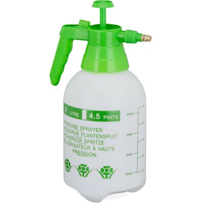 RELAXDAYS Pressure Sprayer 2L - Adjustable Nozzle Garden White Green RELAXDAYS Pressure Sprayer 2L - Adjustable Nozzle Garden White Green