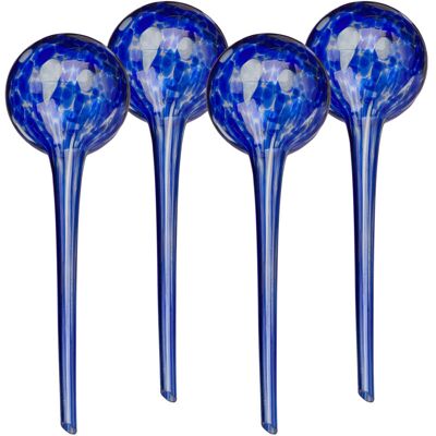 Relaxdays Glass Watering Globes - Set of 4, 30x9 cm, Blue - Plant Watering System Relaxdays Glass Watering Globes - Set of 4, 30x9 cm, Blue - Plant Watering System