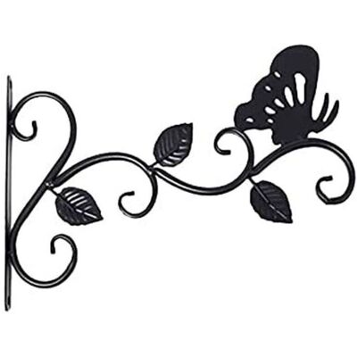 SNQ Set of 1 Hanging Plant Holder, Wall-Mounted Metal Plant Hook, Rustproof and Sturdy Butterfly-Shaped Plant Accessory Hanger, Black SNQ Set of 1 Hanging Plant Holder, Wall-Mounted Metal Plant Hook, Rustproof and Sturdy Butterfly-Shaped Plant Accessory Hanger, Black