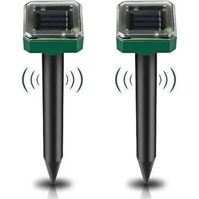 SNQ Set of 2 solar-powered mole repellents for gardens, IP65 waterproof pest repellent for gophers, voles and snakes – High-sensitivity animal repellent SNQ Set of 2 solar-powered mole repellents for gardens, IP65 waterproof pest repellent for gophers, voles and snakes – High-sensitivity animal repellent
