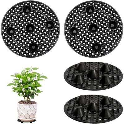 TEHTUY Set of 4 pot plant supports, flower pot holders, round drainage grids, made of plastic, for indoor and outdoor use, bonsai, garden containers, 20 cm TEHTUY Set of 4 pot plant supports, flower pot holders, round drainage grids, made of plastic, for indoor and outdoor use, bonsai, garden containers, 20 cm